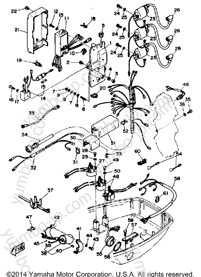 Electric Parts для лодочных моторов YAMAHA 70TLRP 1991 г.