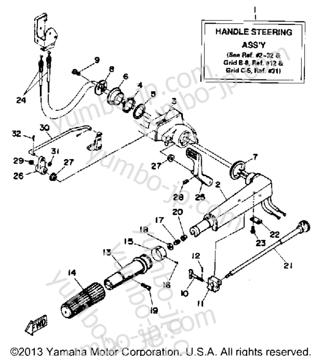 Steering для лодочных моторов YAMAHA 30MSHQ 1992 г.