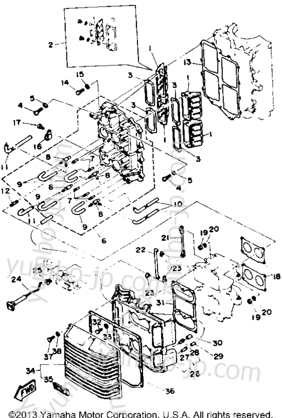 Intake для лодочных моторов YAMAHA C115TLRP 1991 г.