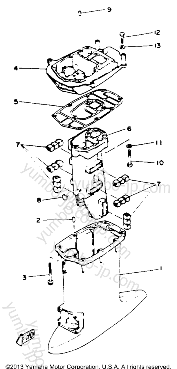 Upper Casing для лодочных моторов YAMAHA 30MLHR 1993 г.