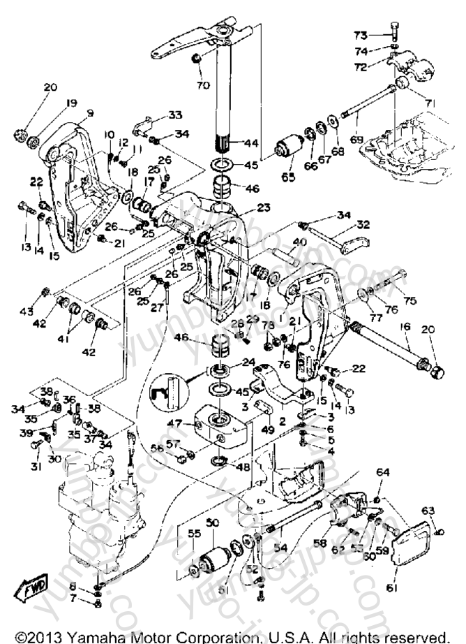 Bracket для лодочных моторов YAMAHA L130ETXD 1990 г.