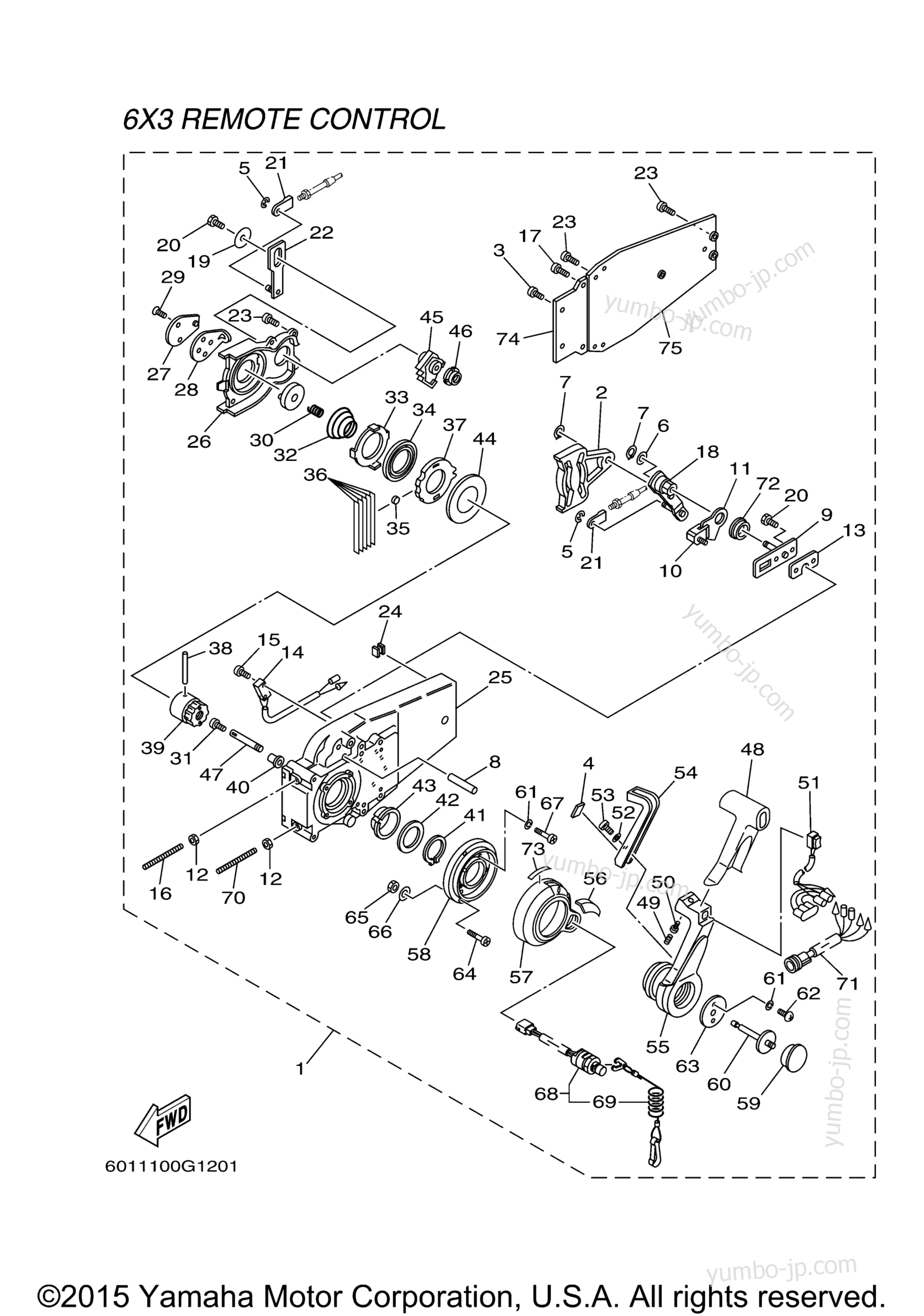 Control Side Flush Premium for outboards YAMAHA REMOCON-20 (2014) 2006 year