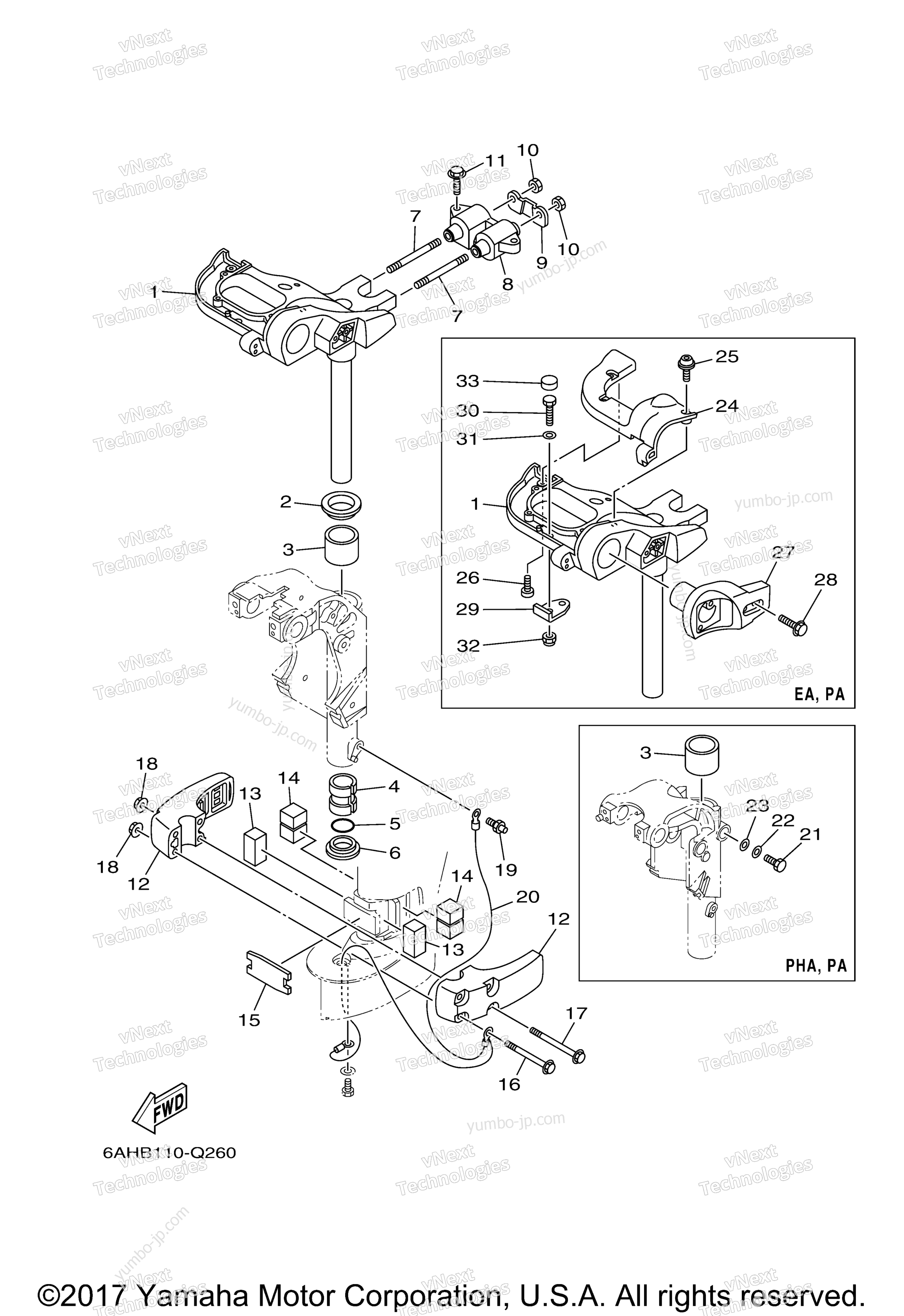 Bracket 3 for outboards YAMAHA F20LEA (0117) 2006 year
