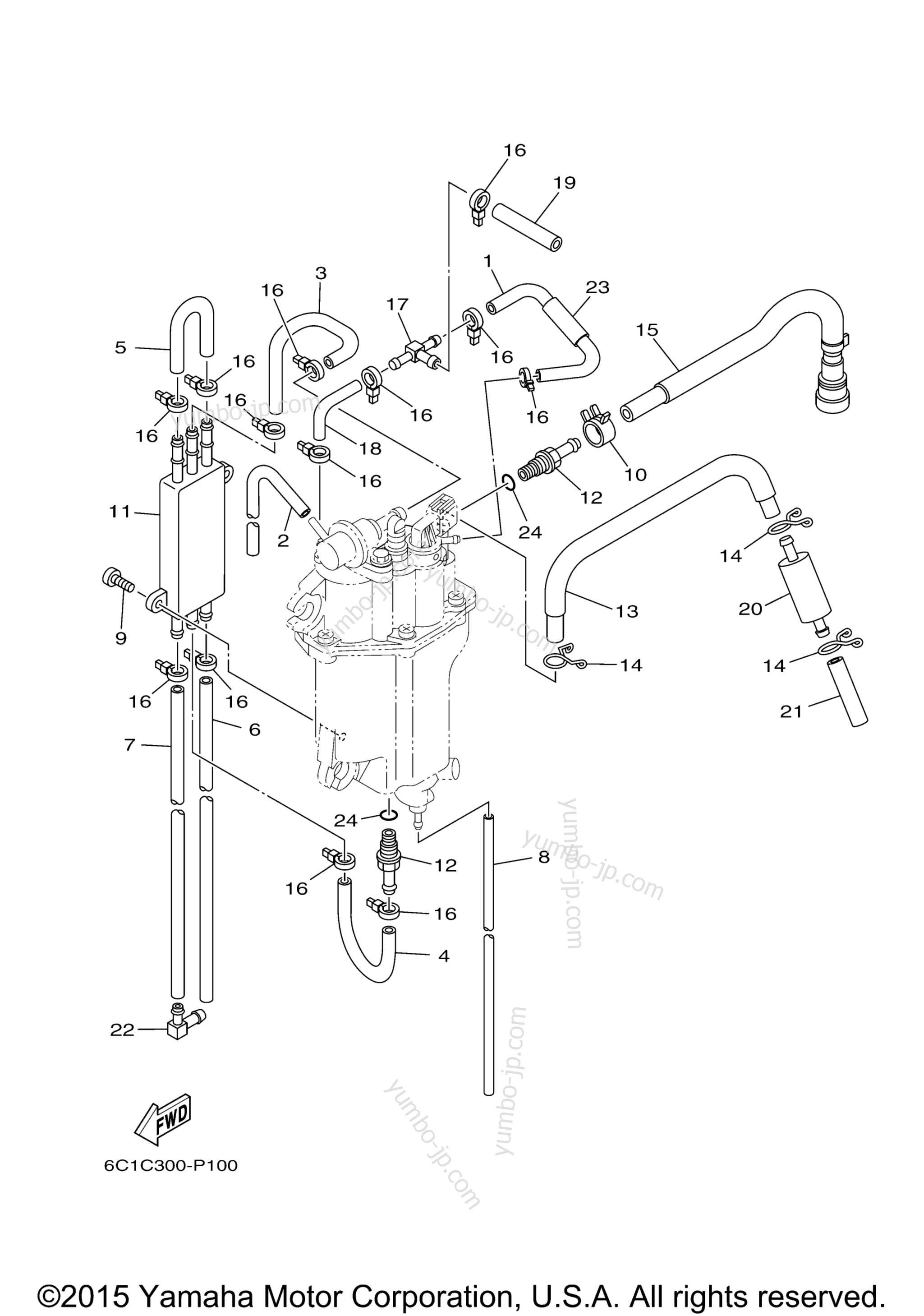 Fuel Injection Pump 2 для лодочных моторов YAMAHA T50LB (0115) 2006 г.