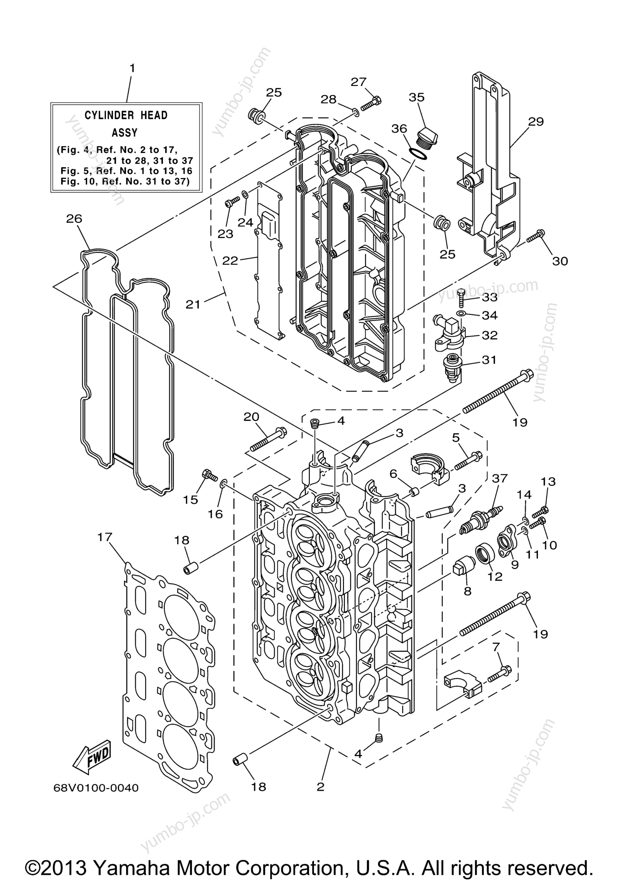 Cylinder Crankcase 2 для лодочных моторов YAMAHA F115TXRY 2000 г.