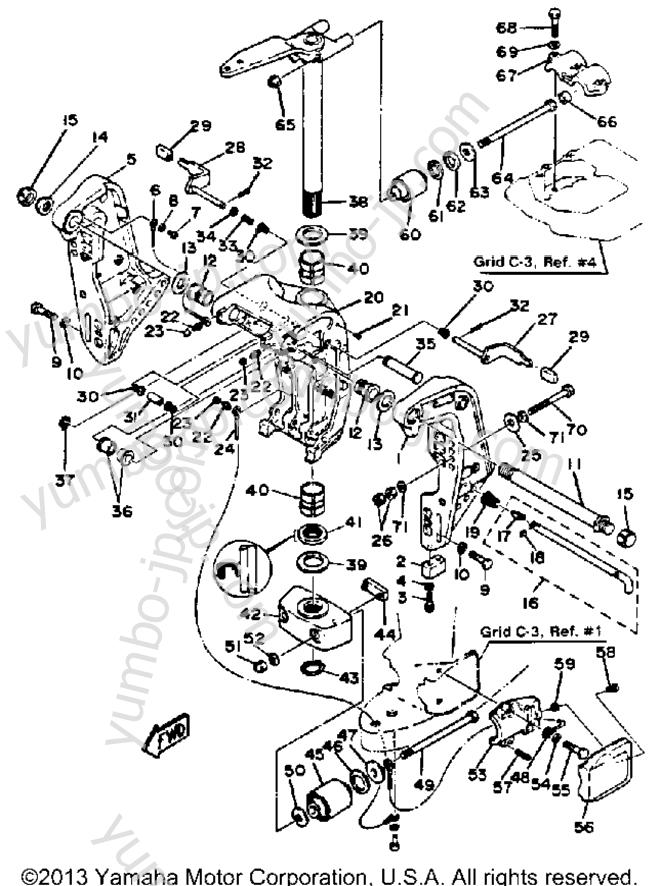 Bracket for outboards YAMAHA V6SPECIALX 1985 year