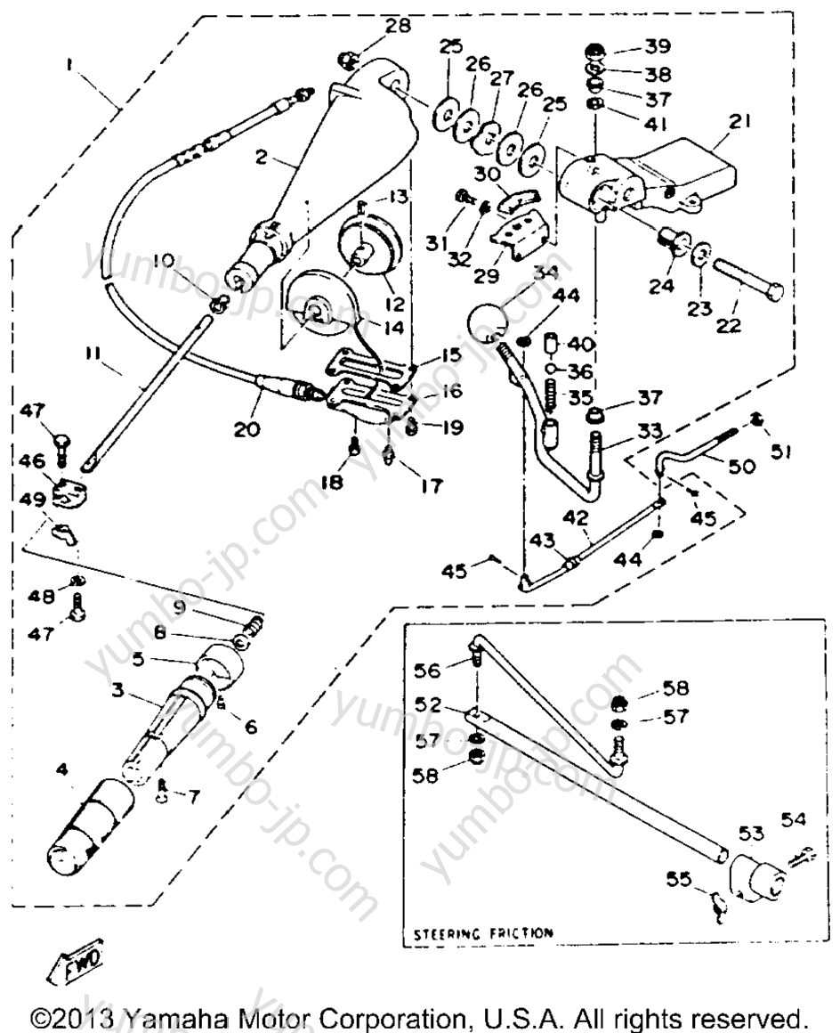 Steering для лодочных моторов YAMAHA P60TLHR 1993 г.