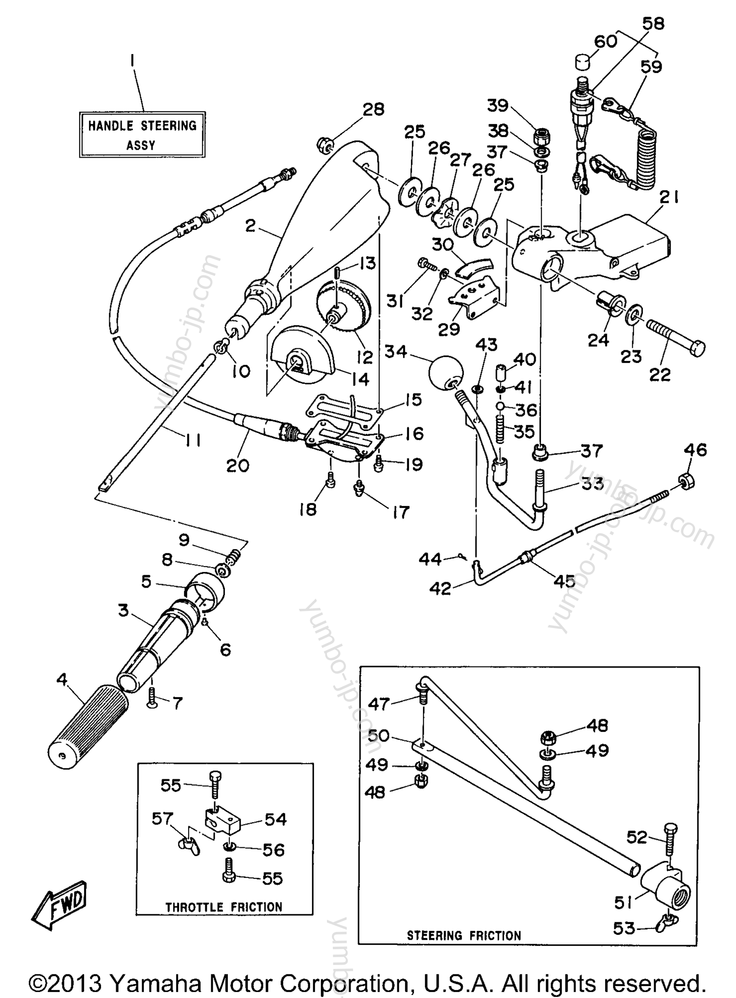 Steering для лодочных моторов YAMAHA E48MLHW 1998 г.