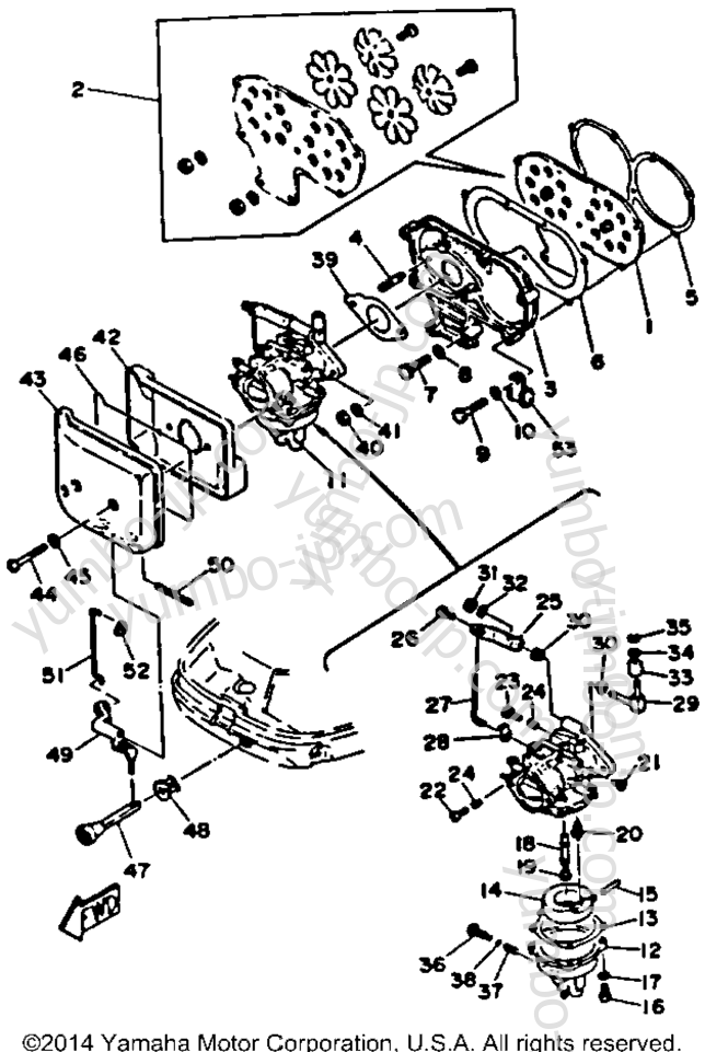 Intake для лодочных моторов YAMAHA C25ELRR 1993 г.