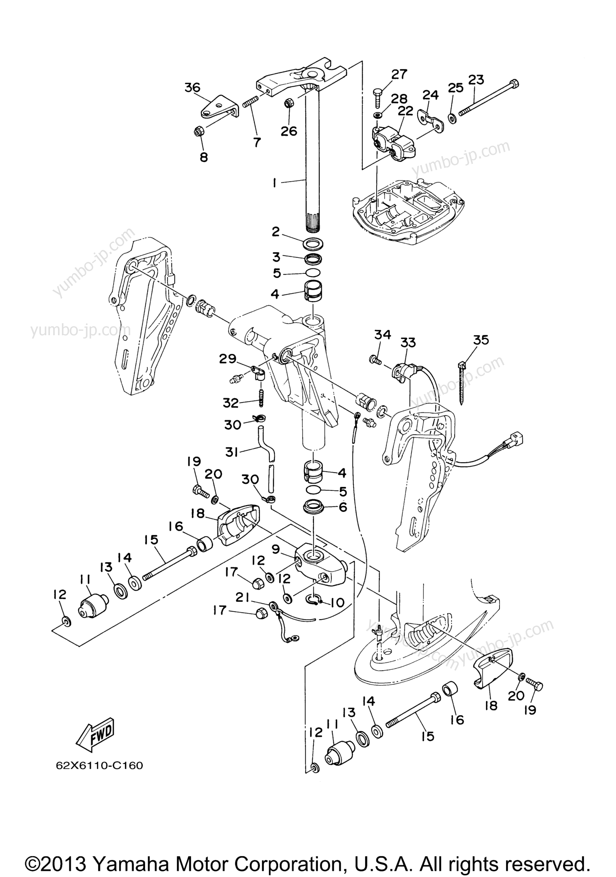 Bracket 2 for outboards YAMAHA 50TLR (0409) 2006 year