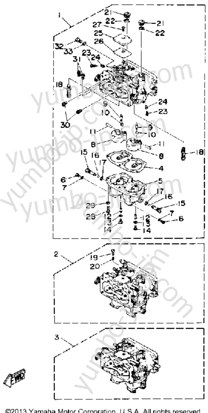 Карбюратор для лодочных моторов YAMAHA 200TXRP 1991 г.