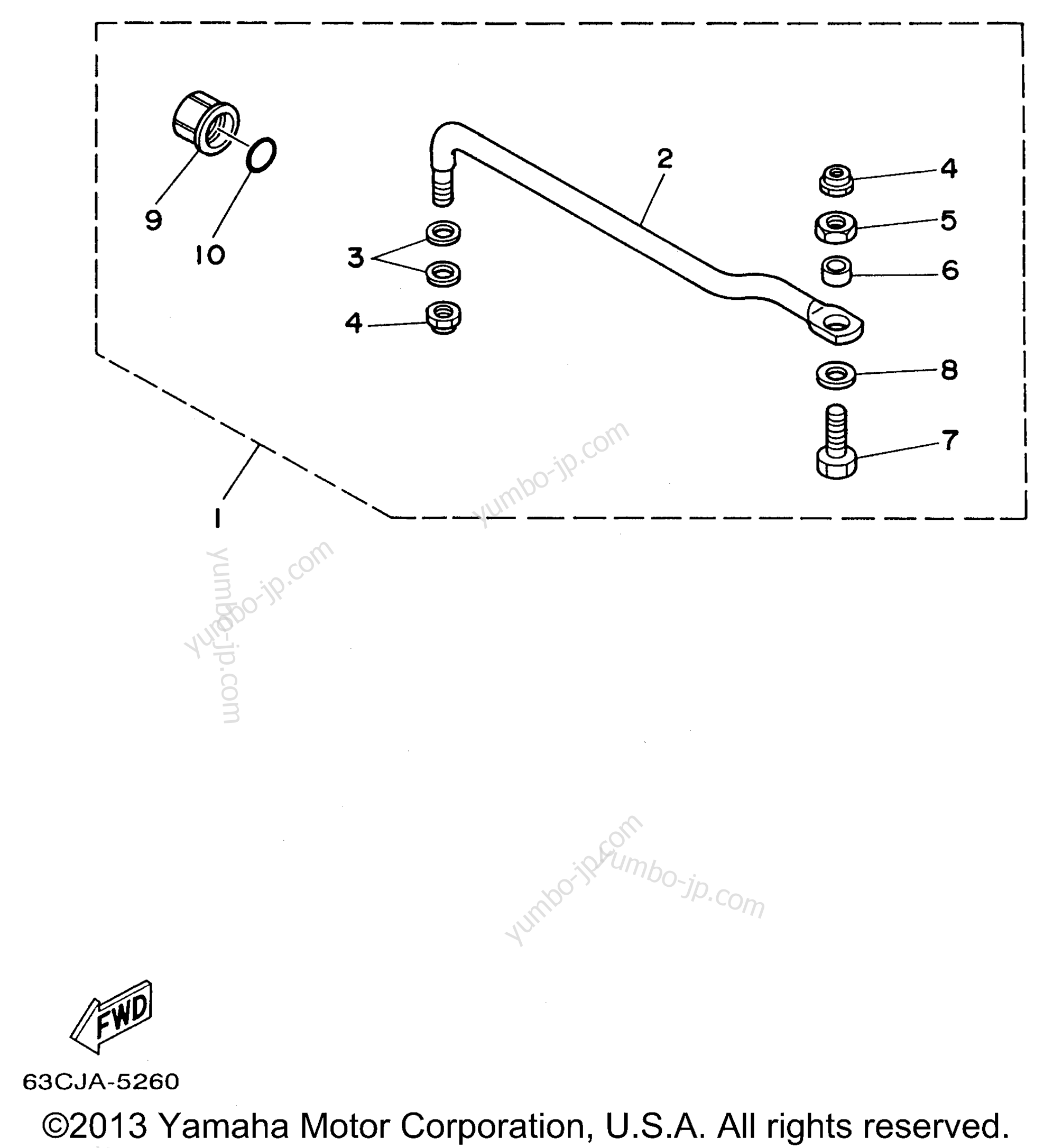 Steering Guide Attachment для лодочных моторов YAMAHA T50TLRW (T50TLRW) 1998 г.