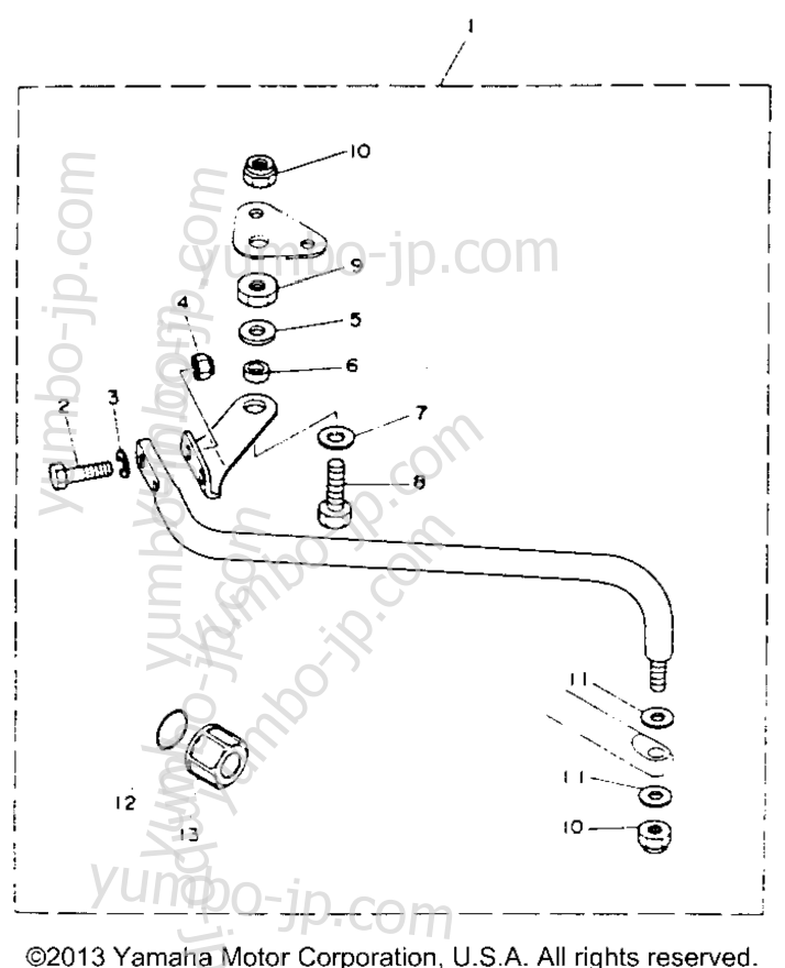 Steering Guide Attachment для лодочных моторов YAMAHA T9.9MXHR 1993 г.