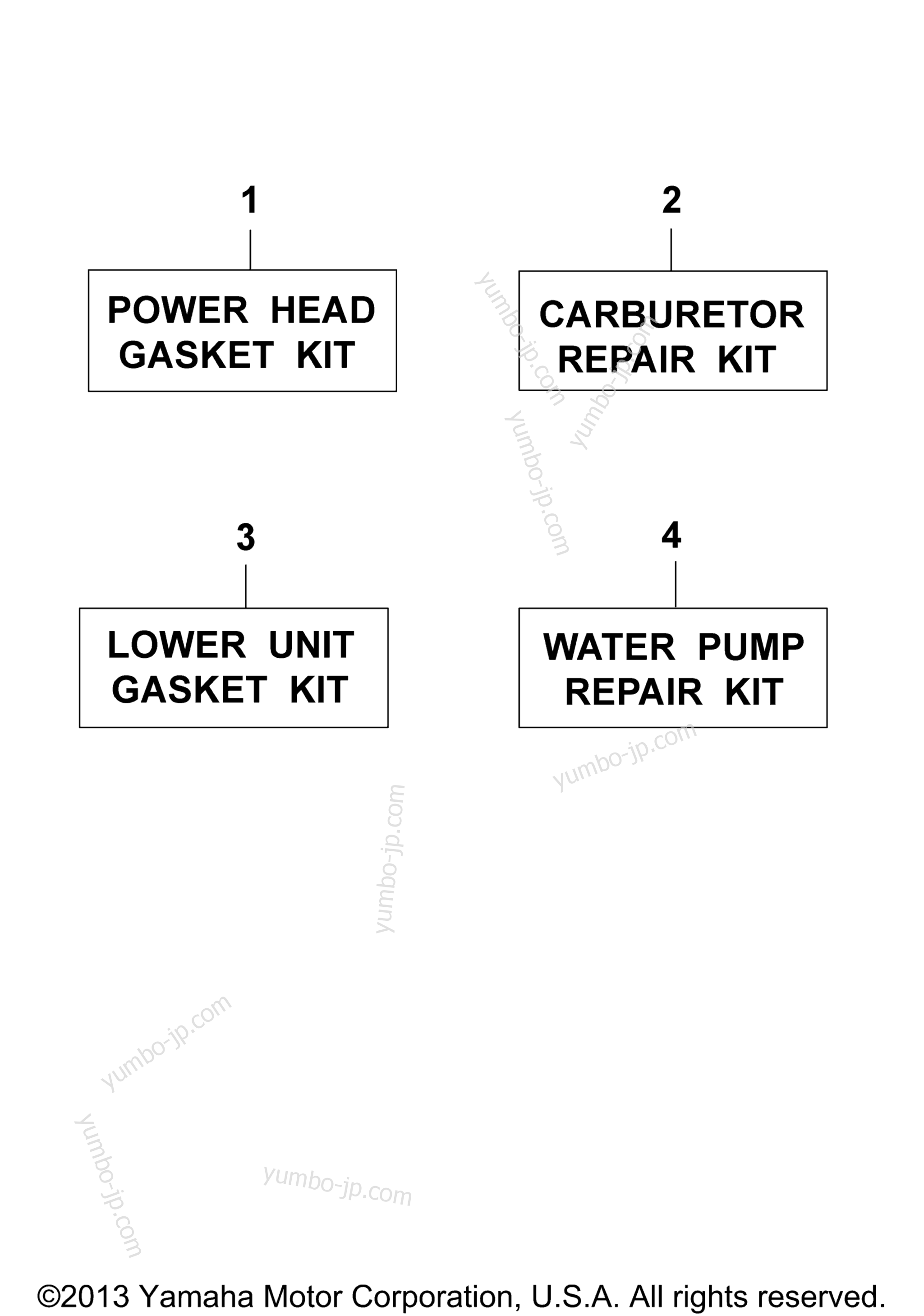 Repair Kit for outboards YAMAHA 200ETXJ 1986 year