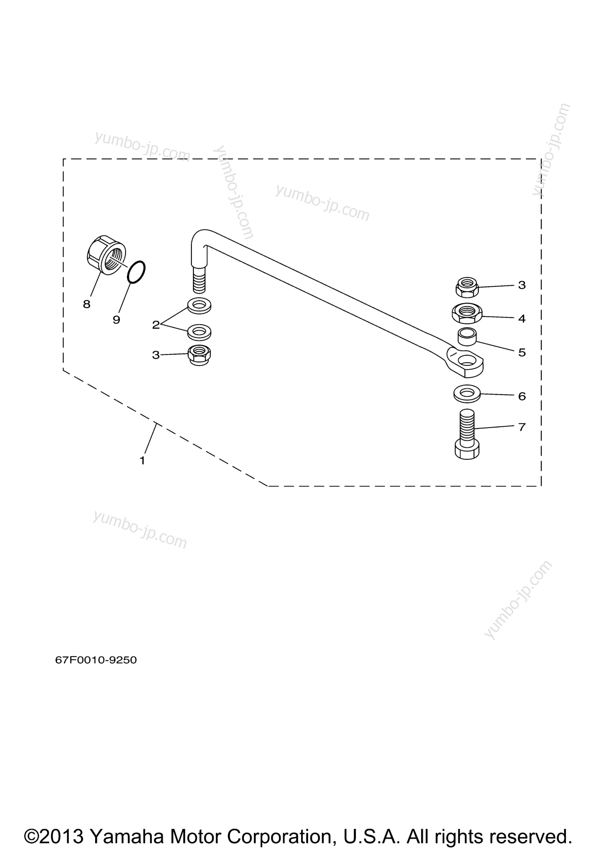 Steering Guide для лодочных моторов YAMAHA F75TLR (0407) 62P-1010402~ F90TLT_TXR_TJR 61P-1028830~ 2006 г.