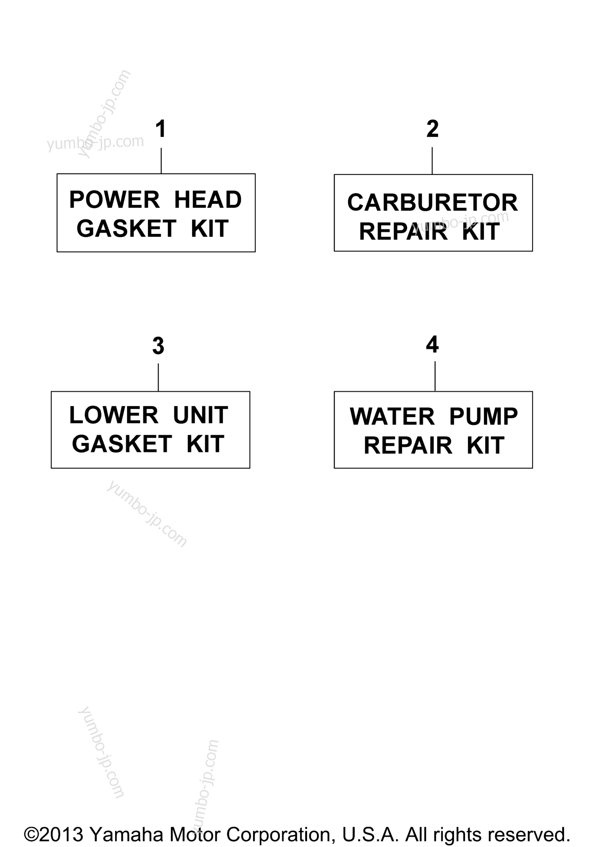 Repair Kit for outboards YAMAHA 25ELN 1984 year