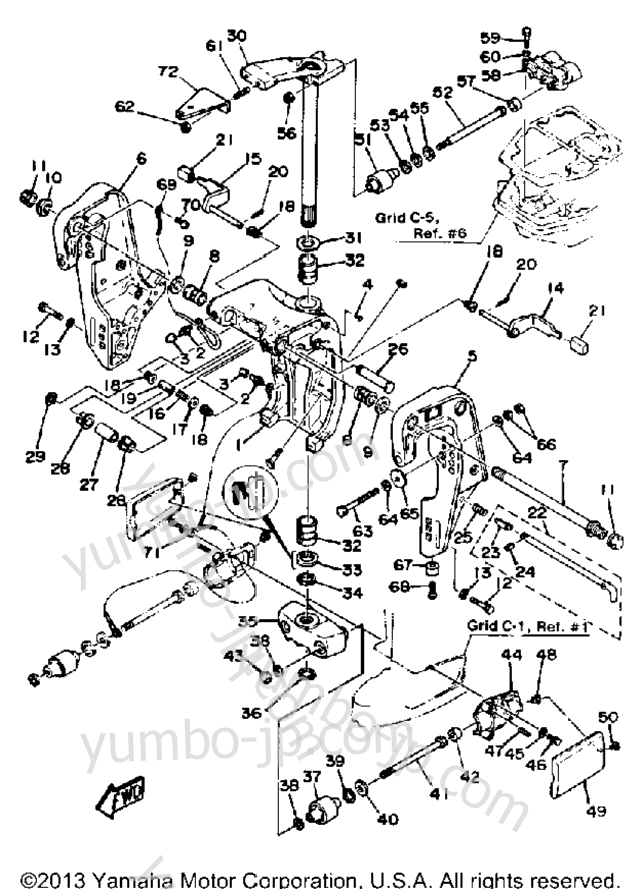 Bracket для лодочных моторов YAMAHA 90ETLJ-JD 1986 г.