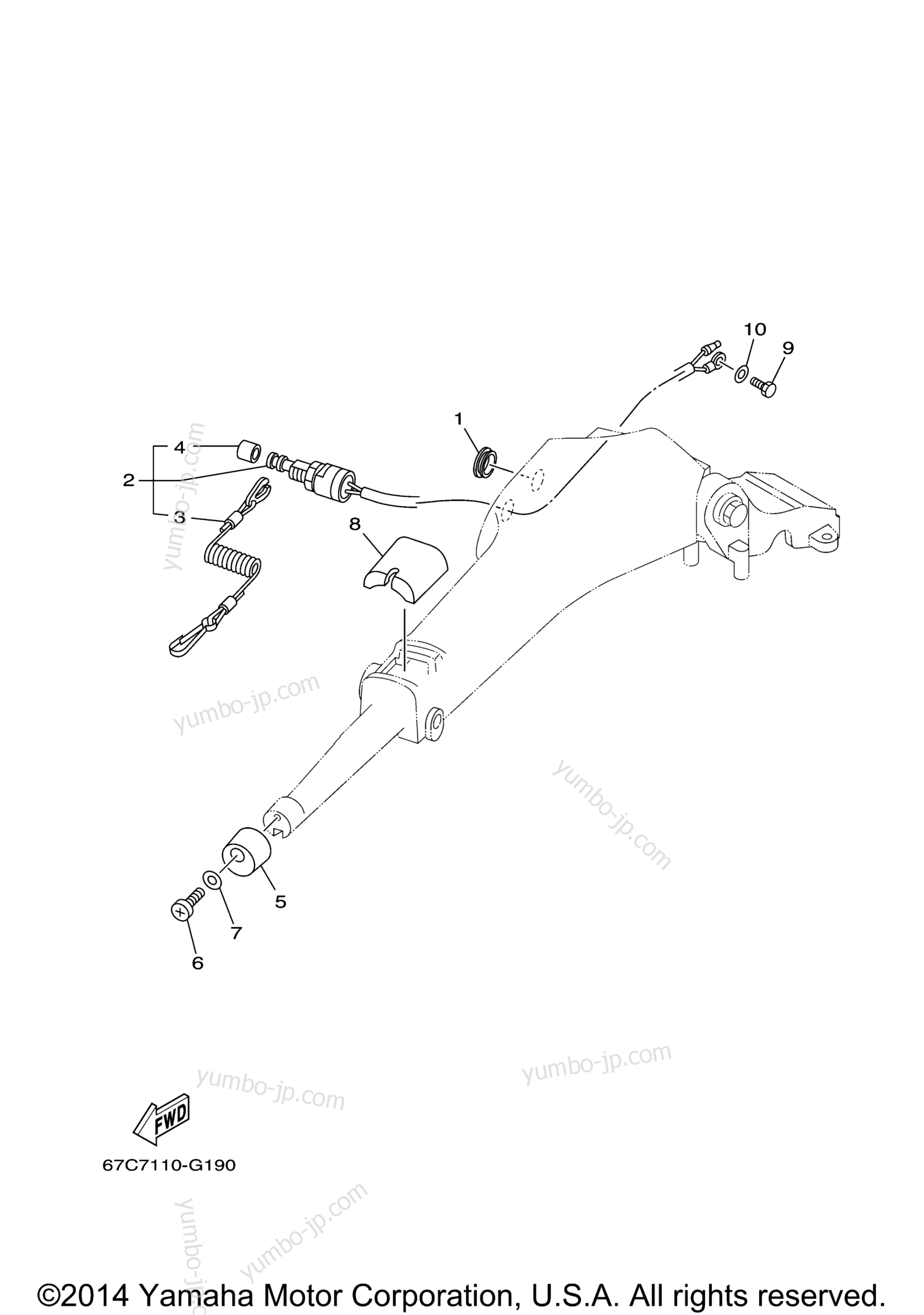Steering 2 for outboards YAMAHA F40BEJR (0408) 2006 year