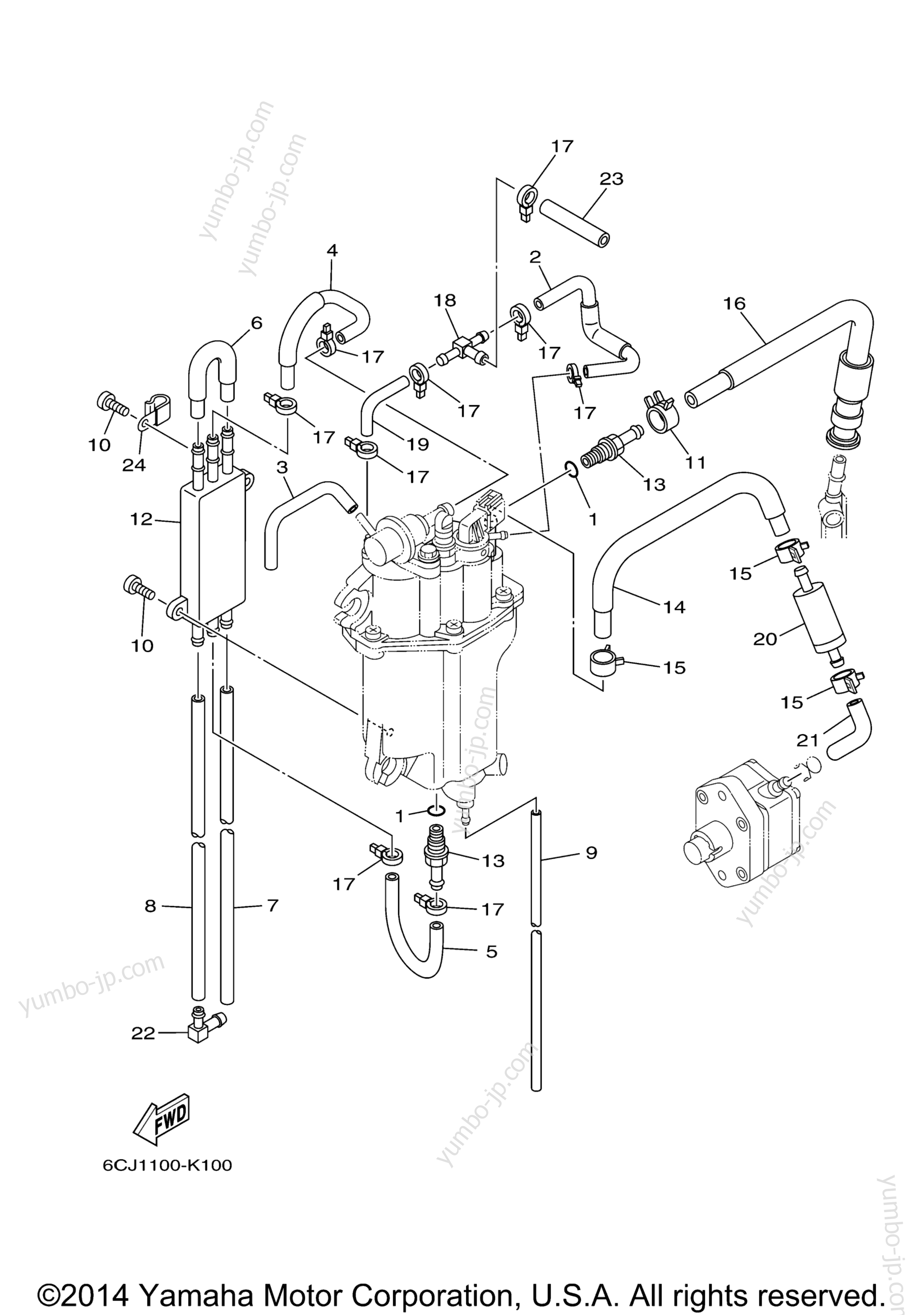 Fuel Injection Pump 2 for outboards YAMAHA F70LA_0112 (0112) 2006 year
