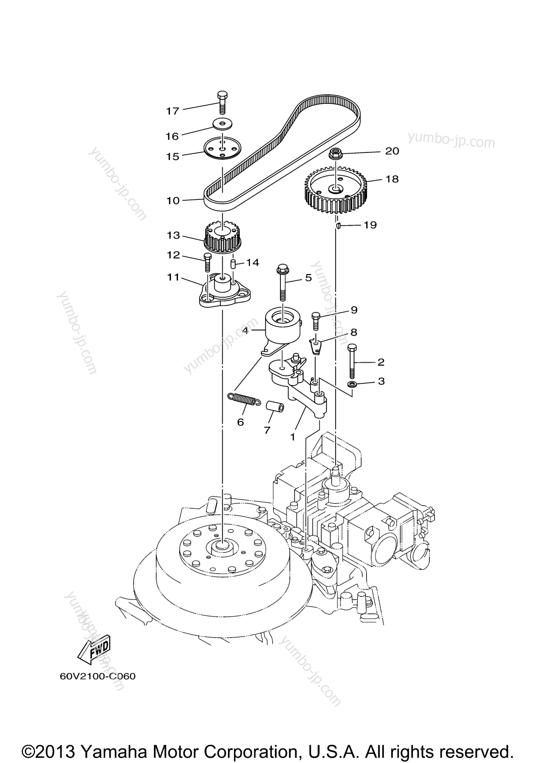 Fuel Pump Drive Gear для лодочных моторов YAMAHA LZ250TXR (0405) 60V-1003974~1004111 LZ250TXR 60W-1001537~1001608 2006 г.
