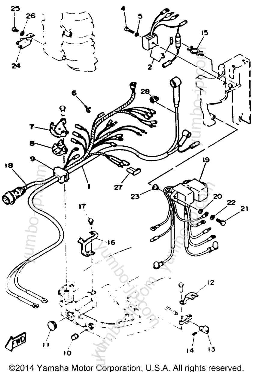 Electric Parts (40Er 40Pr) для лодочных моторов YAMAHA 40MLHR 1993 г.