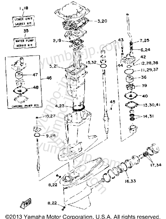Repair Kit 2 для лодочных моторов YAMAHA 115TLRP 1991 г.