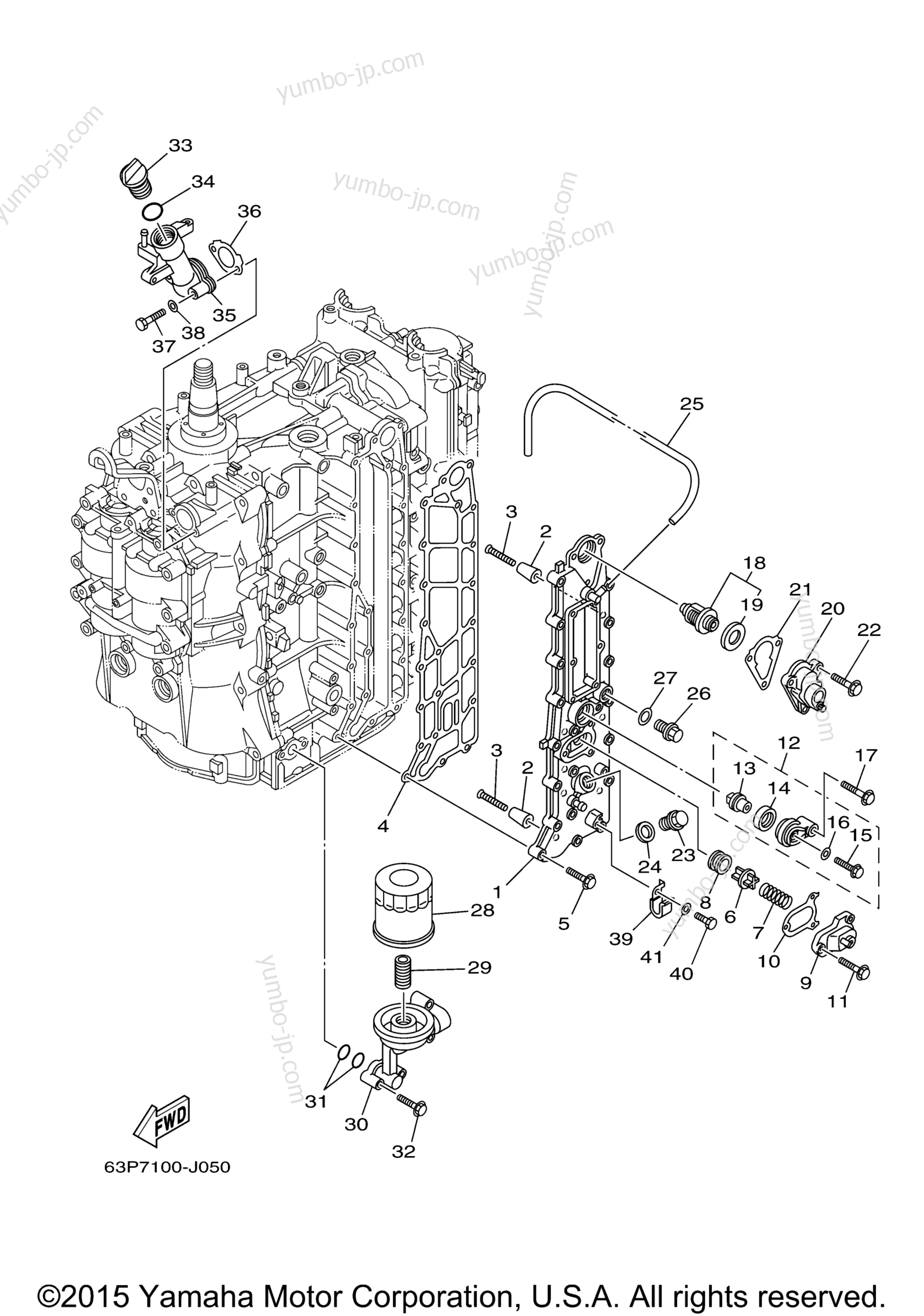 Cylinder Crankcase 3 для лодочных моторов YAMAHA F150TLR (0410) 2006 г.