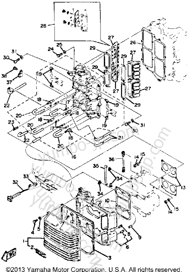 Intake для лодочных моторов YAMAHA 115ETLK 1985 г.