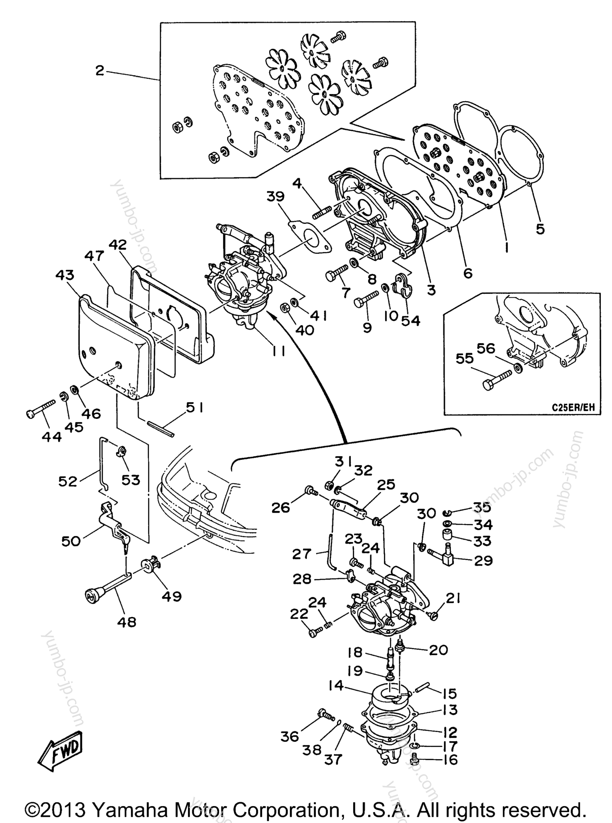 Intake для лодочных моторов YAMAHA C25MSHU 1996 г.