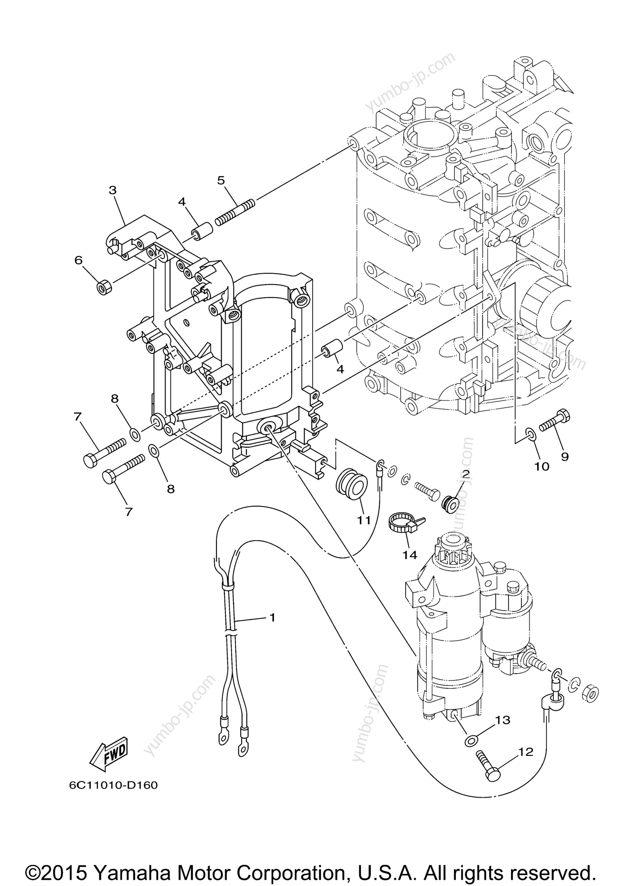 Electrical 4 для лодочных моторов YAMAHA T50TLR_041 (0411) 2006 г.