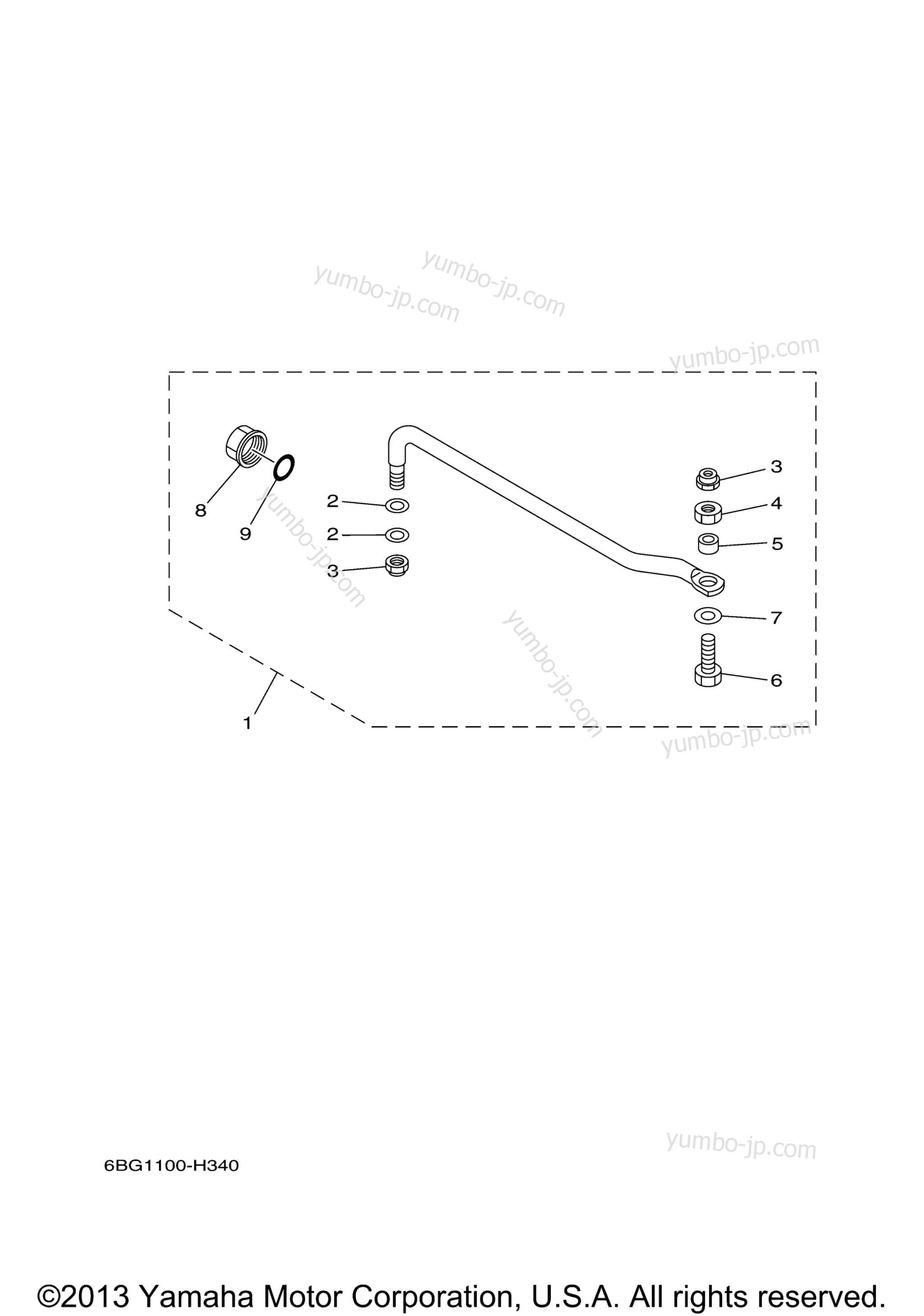 Steering Guide для лодочных моторов YAMAHA F25LMHB (0113) 2006 г.