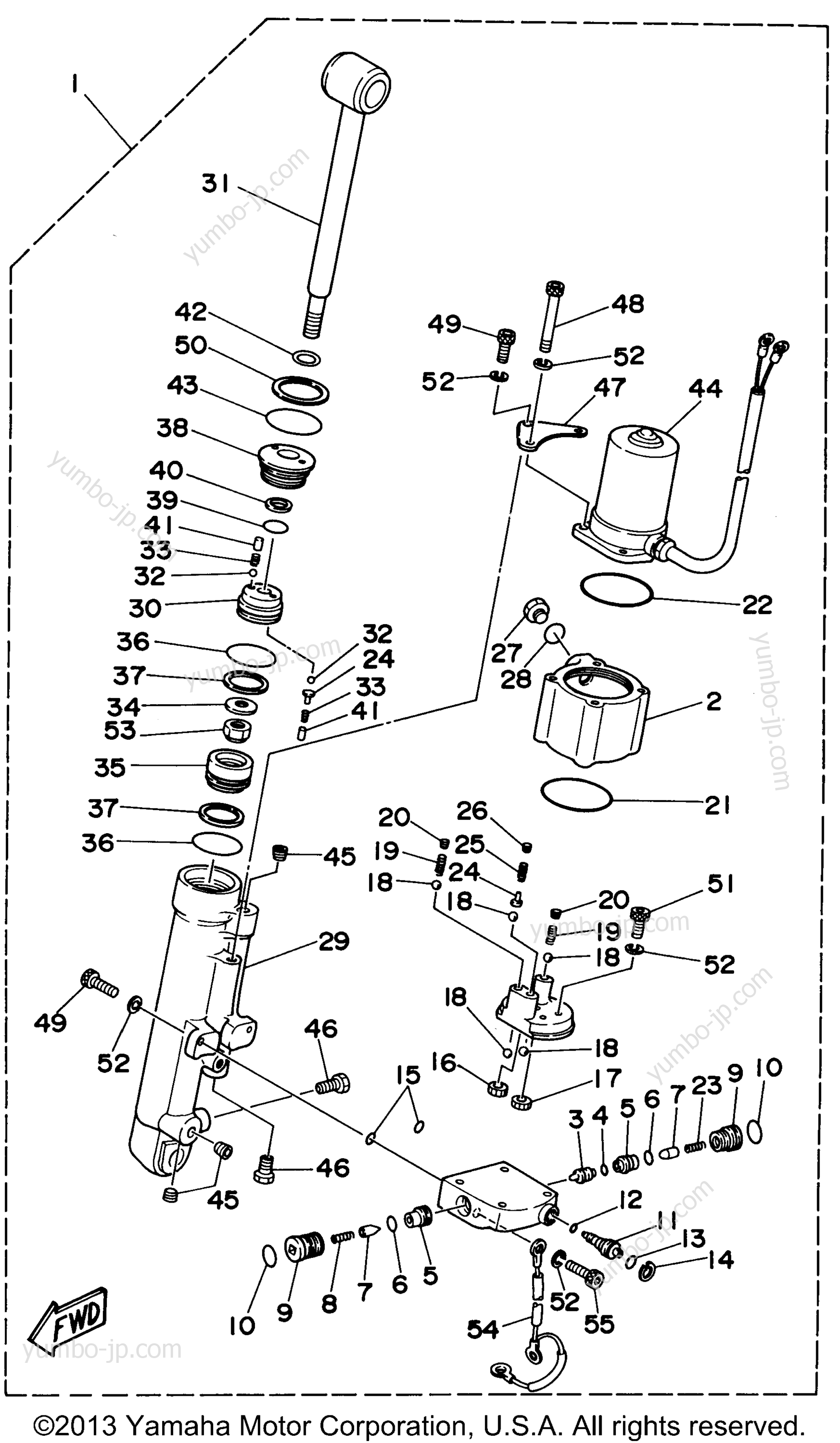 Power Tilt Assembly (Pr) для лодочных моторов YAMAHA C40ELRU 1996 г.