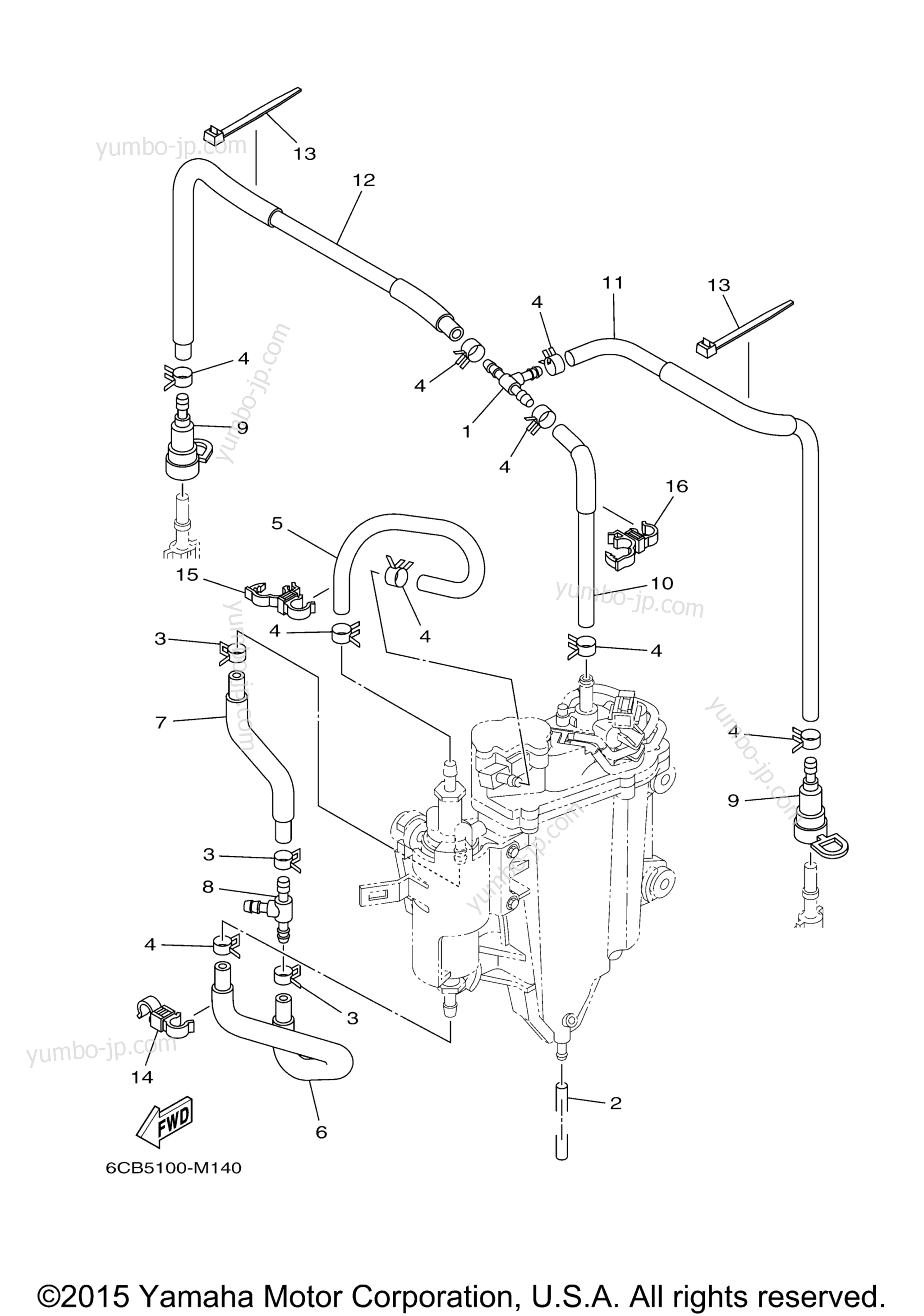 Fuel Injection Pump 2 для лодочных моторов YAMAHA F225NCA (0115) 2006 г.