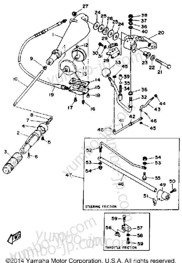 Steering для лодочных моторов YAMAHA 50TLHQ 1992 г.