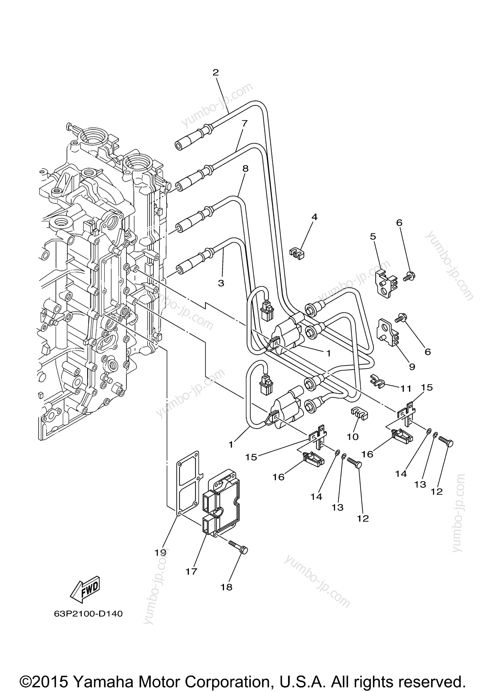Electrical 1 для лодочных моторов YAMAHA F150TXR (0407) 63P-1069194~ LF150TXR 64P-1009682~ 2006 г.