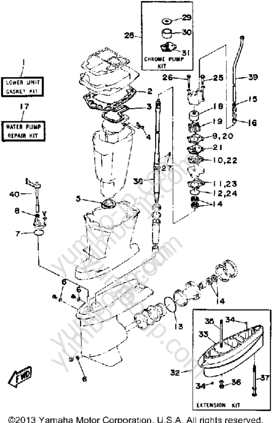 Repair Kit 2 для лодочных моторов YAMAHA 90ETLJ 1986 г.