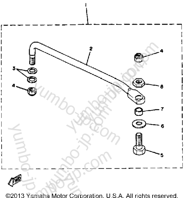 Steering Guide Attachment для лодочных моторов YAMAHA 30ELK 1985 г.