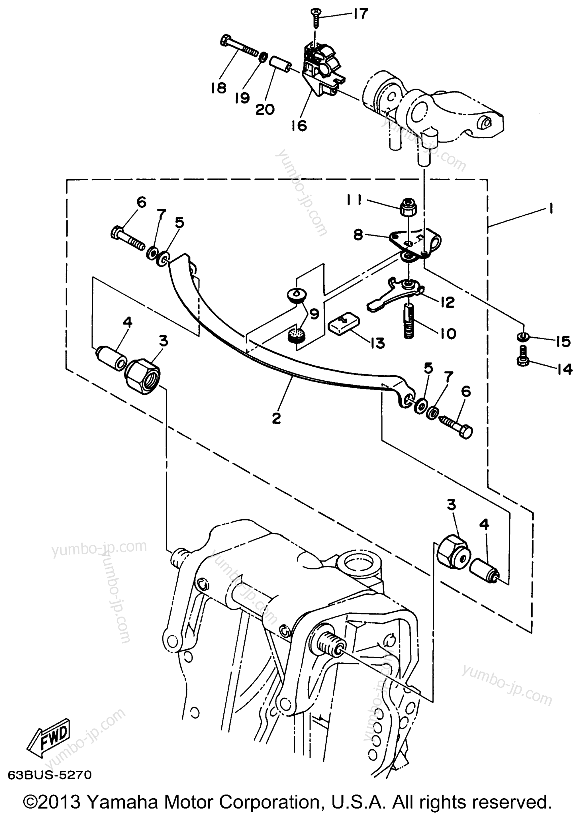 Alternate 2 Steering Friction для лодочных моторов YAMAHA P40EJRW_THLW (P40TLHW) 1998 г.
