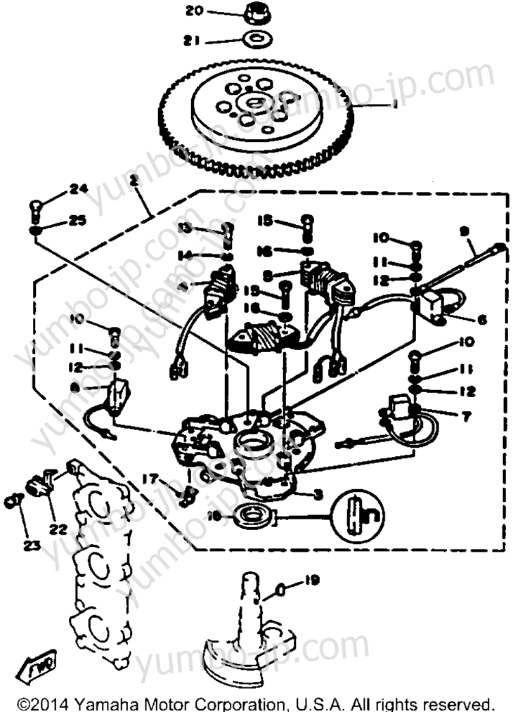 Cdi Magneto для лодочных моторов YAMAHA P50TLRR 1993 г.