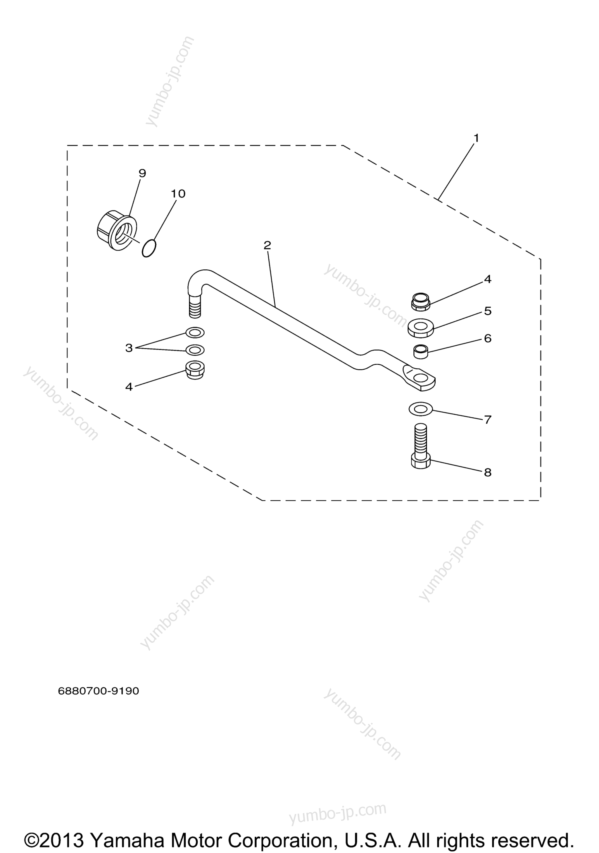 Steering Guide for outboards YAMAHA 70TLR (0409) 2006 year