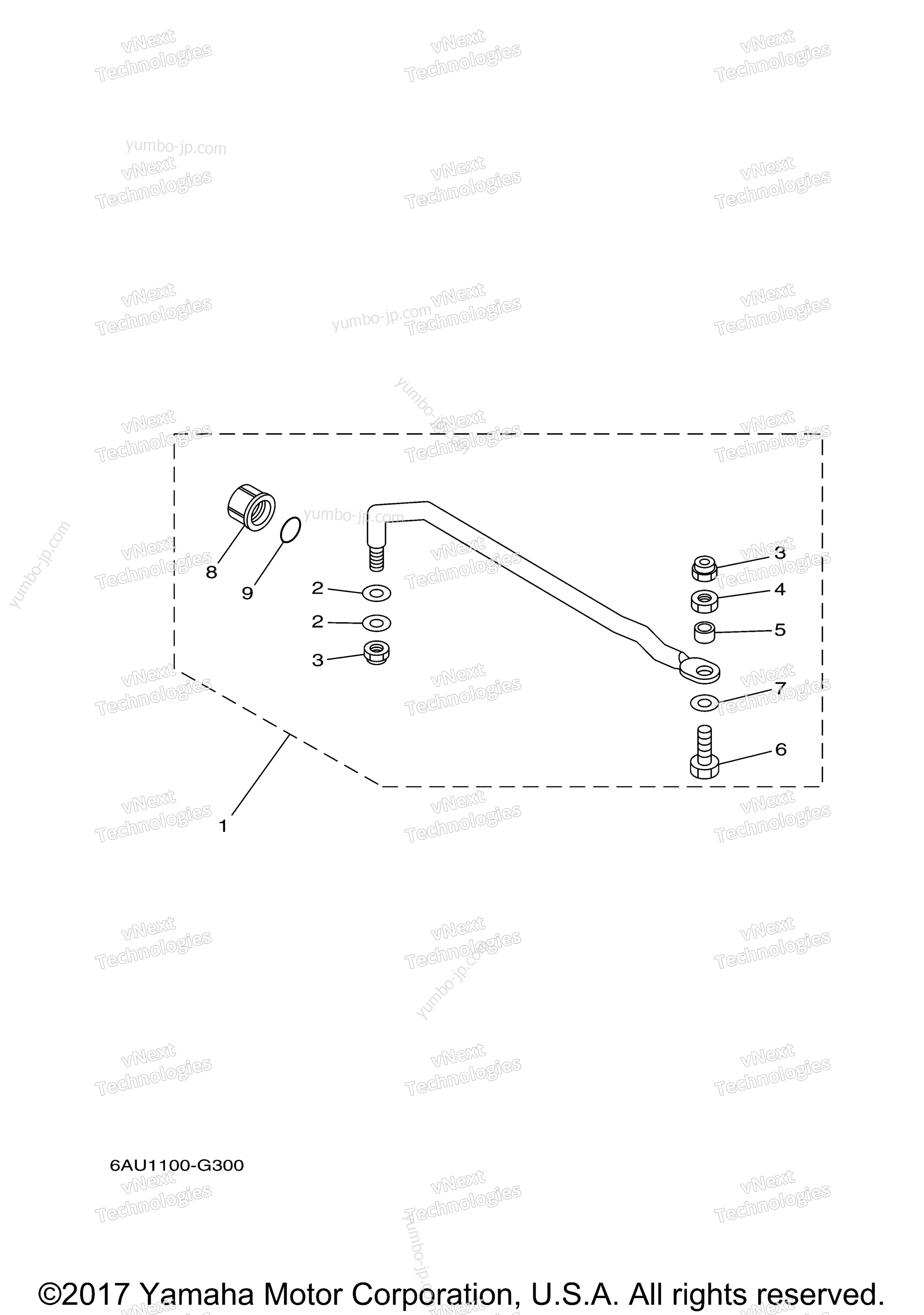 Steering Guide для лодочных моторов YAMAHA F8SMHB (0117) 2006 г.