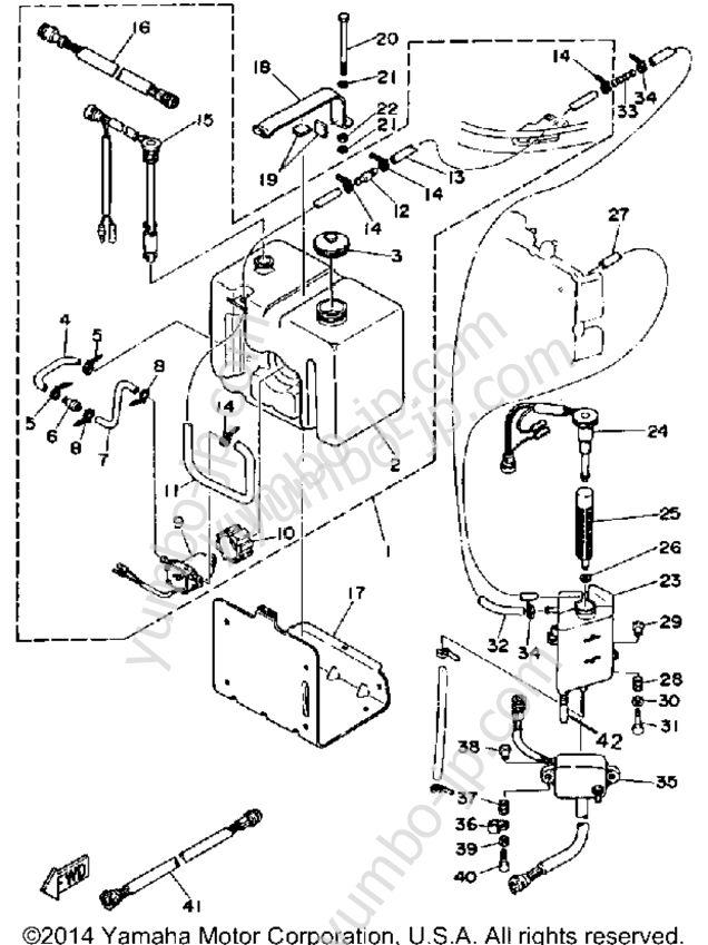 OIL TANK для лодочных моторов YAMAHA PROV150LF 1989 г.