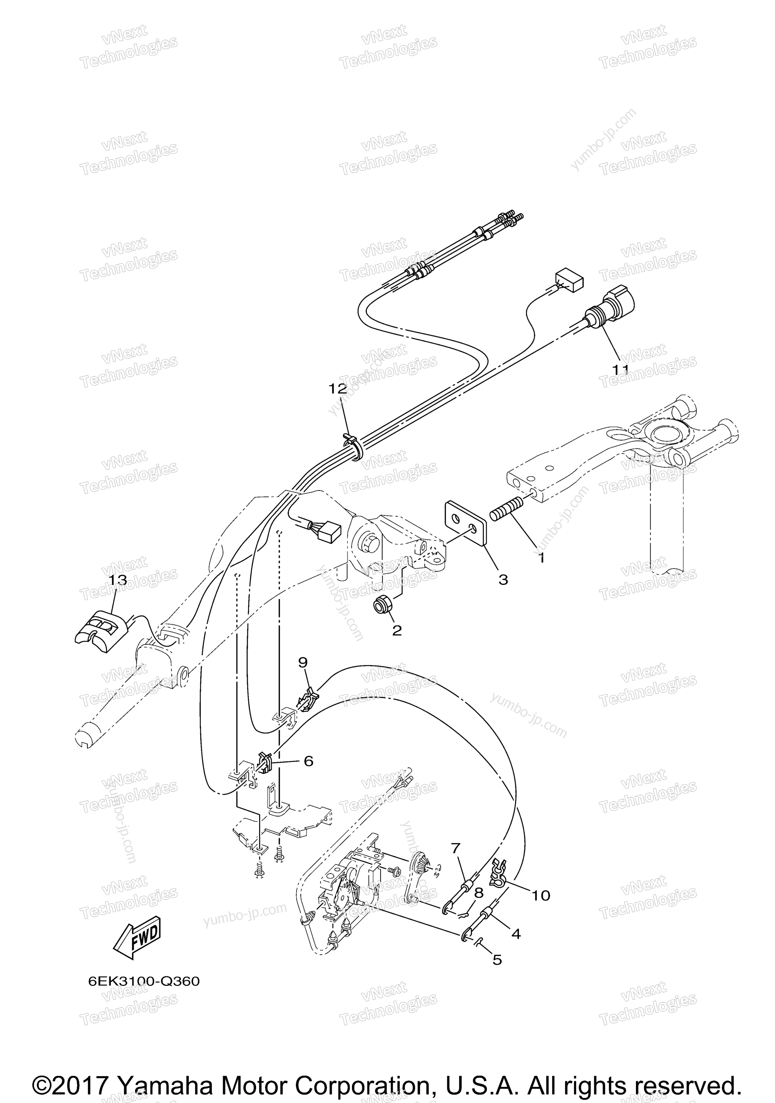 Optional Parts 4 для лодочных моторов YAMAHA F90XB (1216) 2006 г.