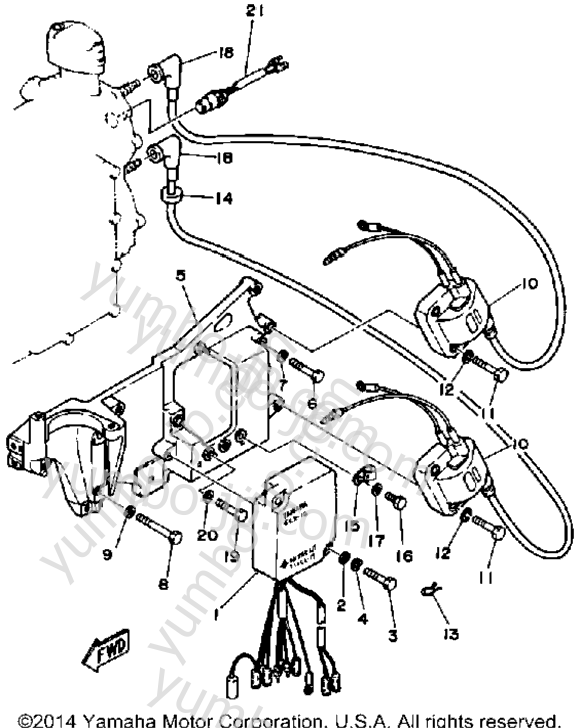 Electric Parts для лодочных моторов YAMAHA 25ELD 1990 г.