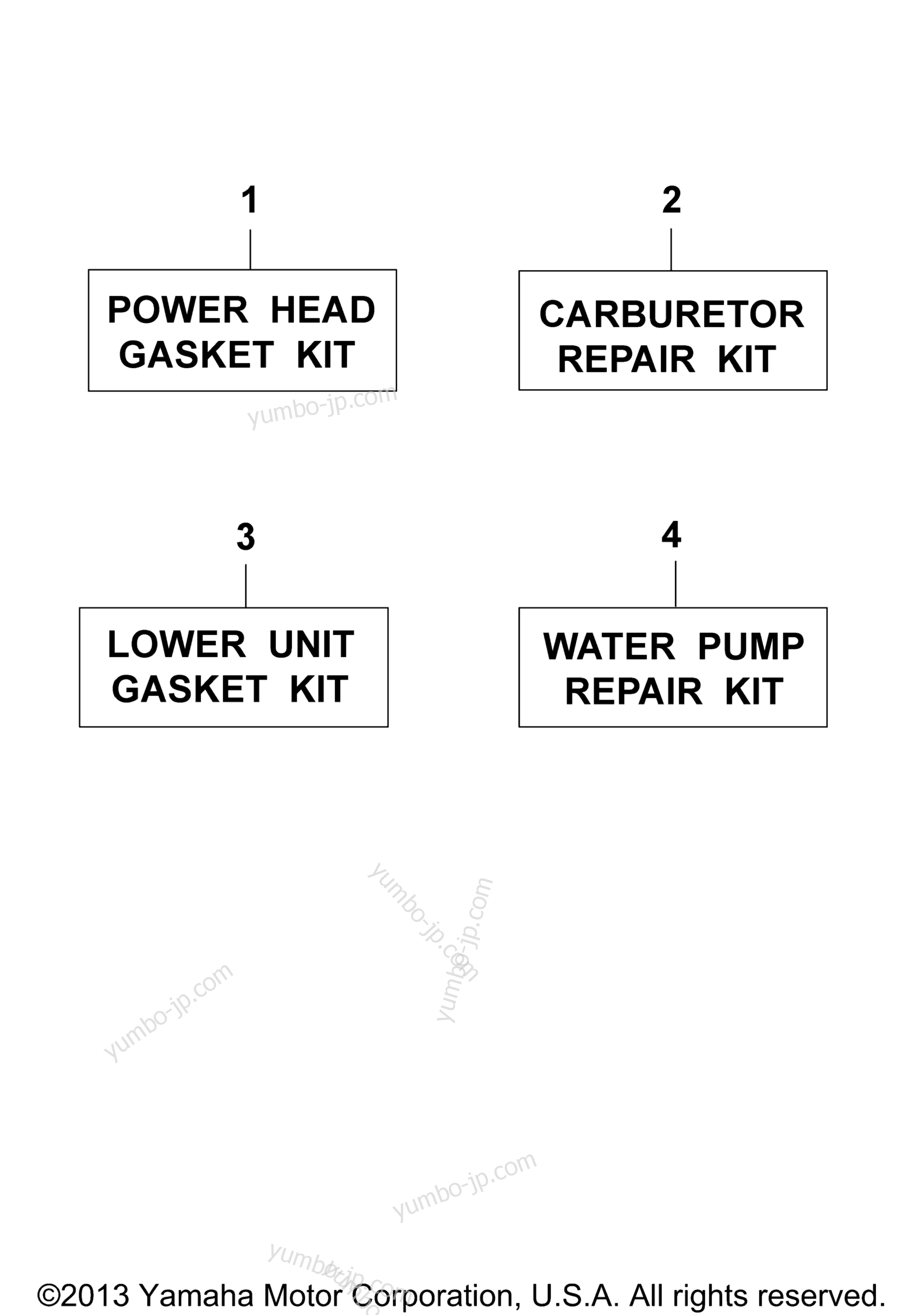 Repair Kit for outboards YAMAHA V6SPECIALX 1984 year