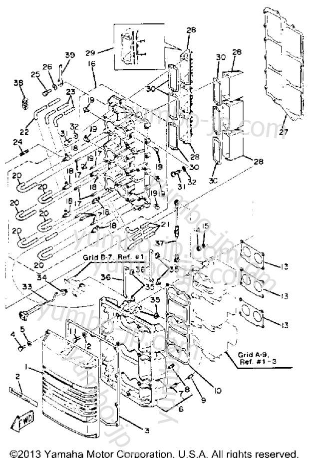Intake для лодочных моторов YAMAHA 150ETLK 1985 г.