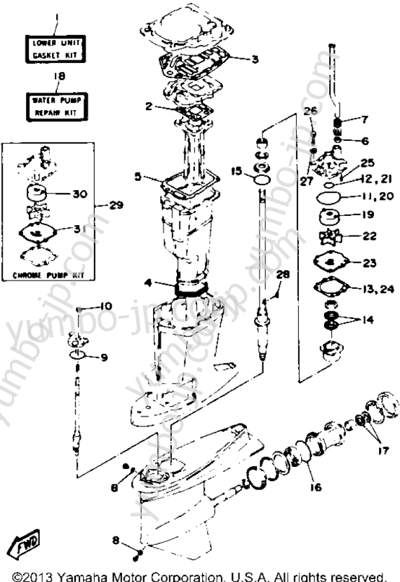 Repair Kit 2 для лодочных моторов YAMAHA C115TLRP 1991 г.
