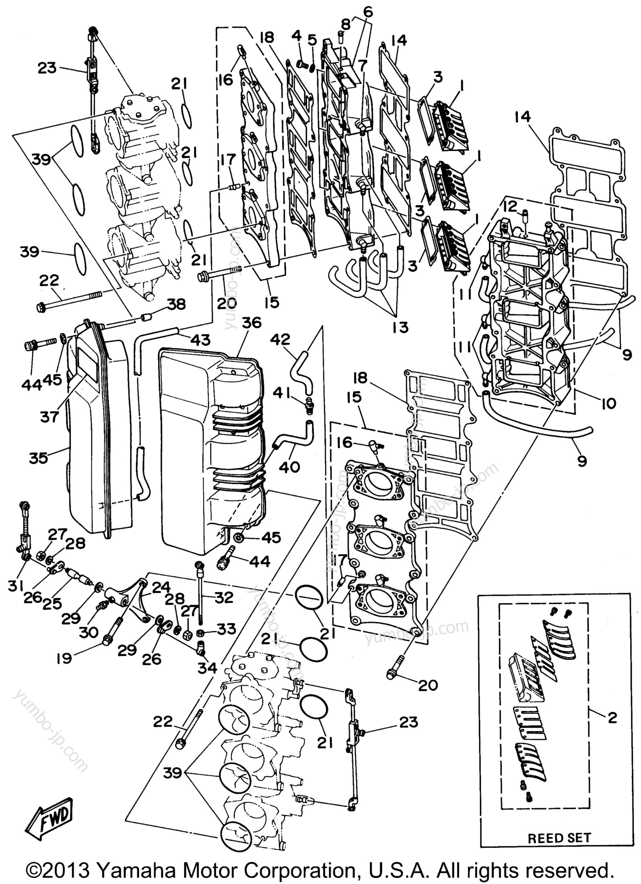 Intake для лодочных моторов YAMAHA 250TURS 1994 г.