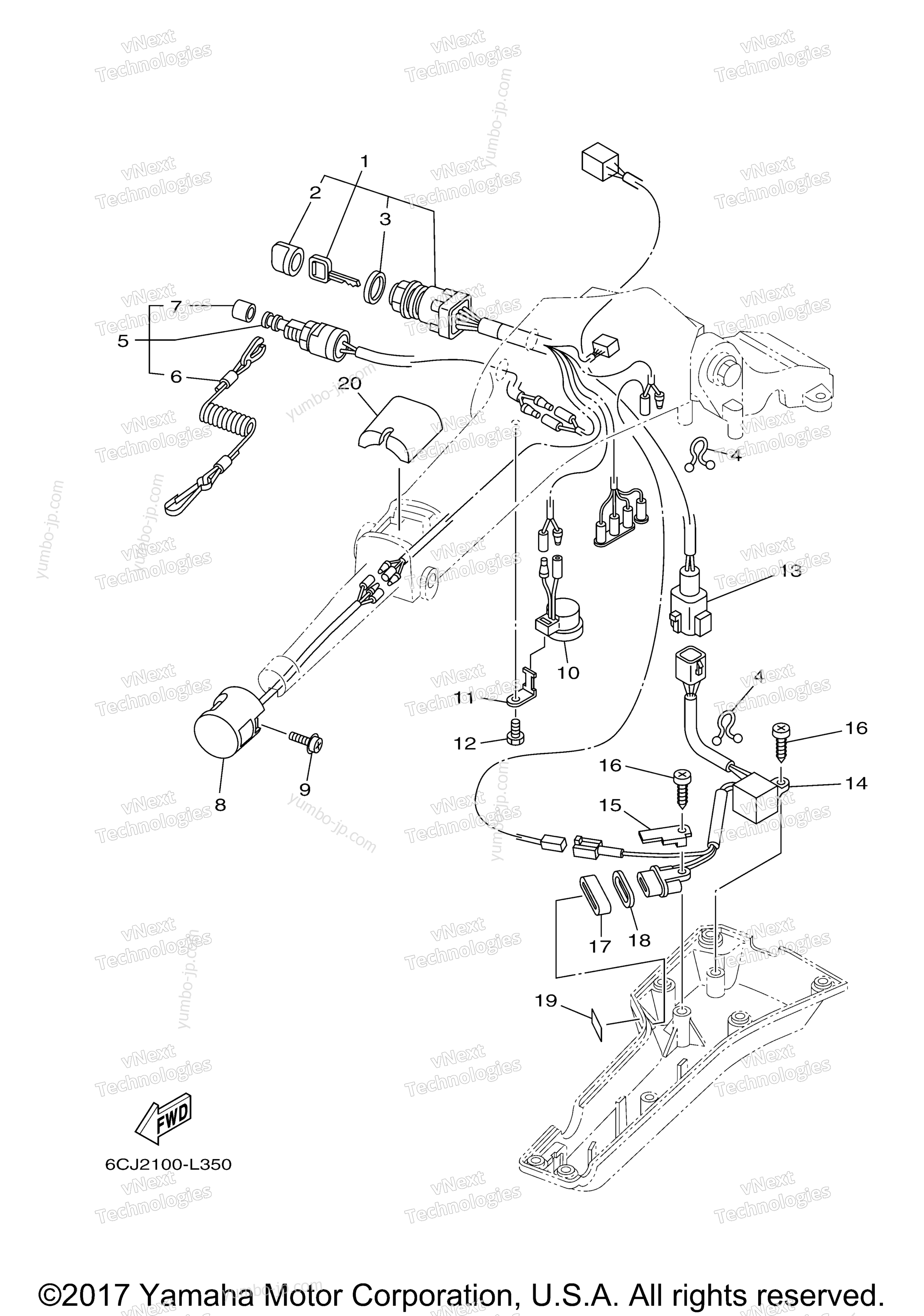 Optional Parts 5 for outboards YAMAHA F25LWHC (0117) 2006 year