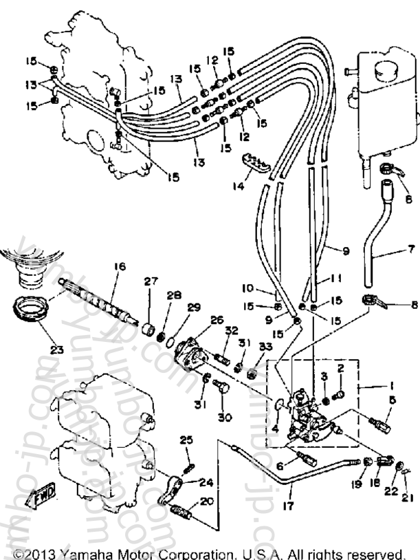 Oil Pump Conversion Kit для лодочных моторов YAMAHA 115ETLHJD (115ETLH) 1987 г.